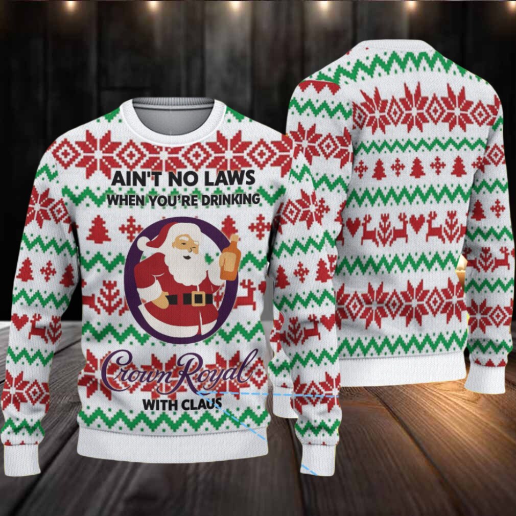 White Red and Green Fair Isle Santa Crown Royal Ugly Christmas Sweater White Red and Green Fair Isle Santa Crown Royal Ugly Christmas Sweater