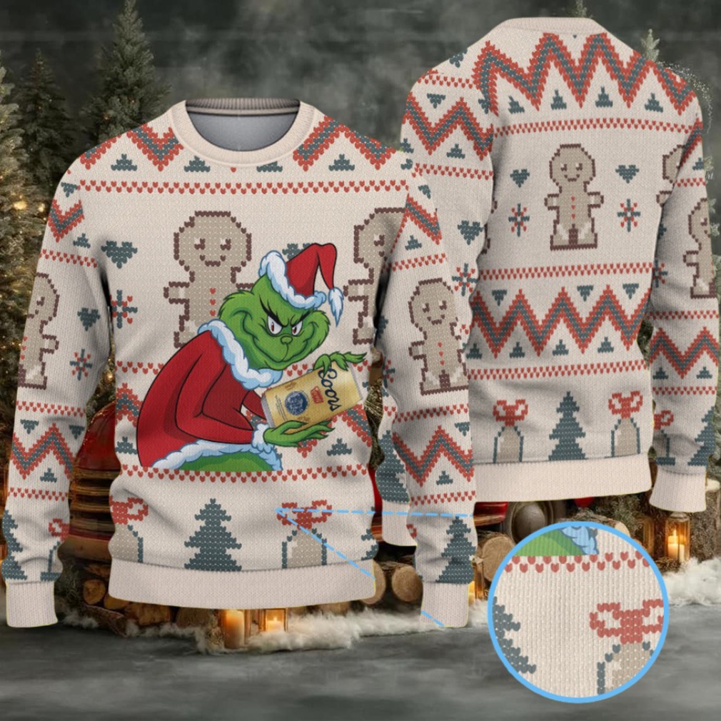White Tan Coors Grinch Gingerbread Christmas Pattern Ugly Sweater White Tan Coors Grinch Gingerbread Christmas Pattern Ugly Sweater