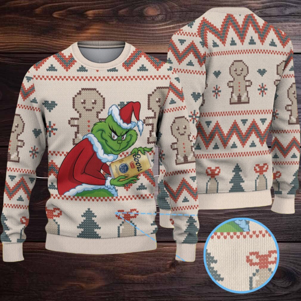 White Tan Coors Grinch Gingerbread Christmas Pattern Ugly Sweater White Tan Coors Grinch Gingerbread Christmas Pattern Ugly Sweater