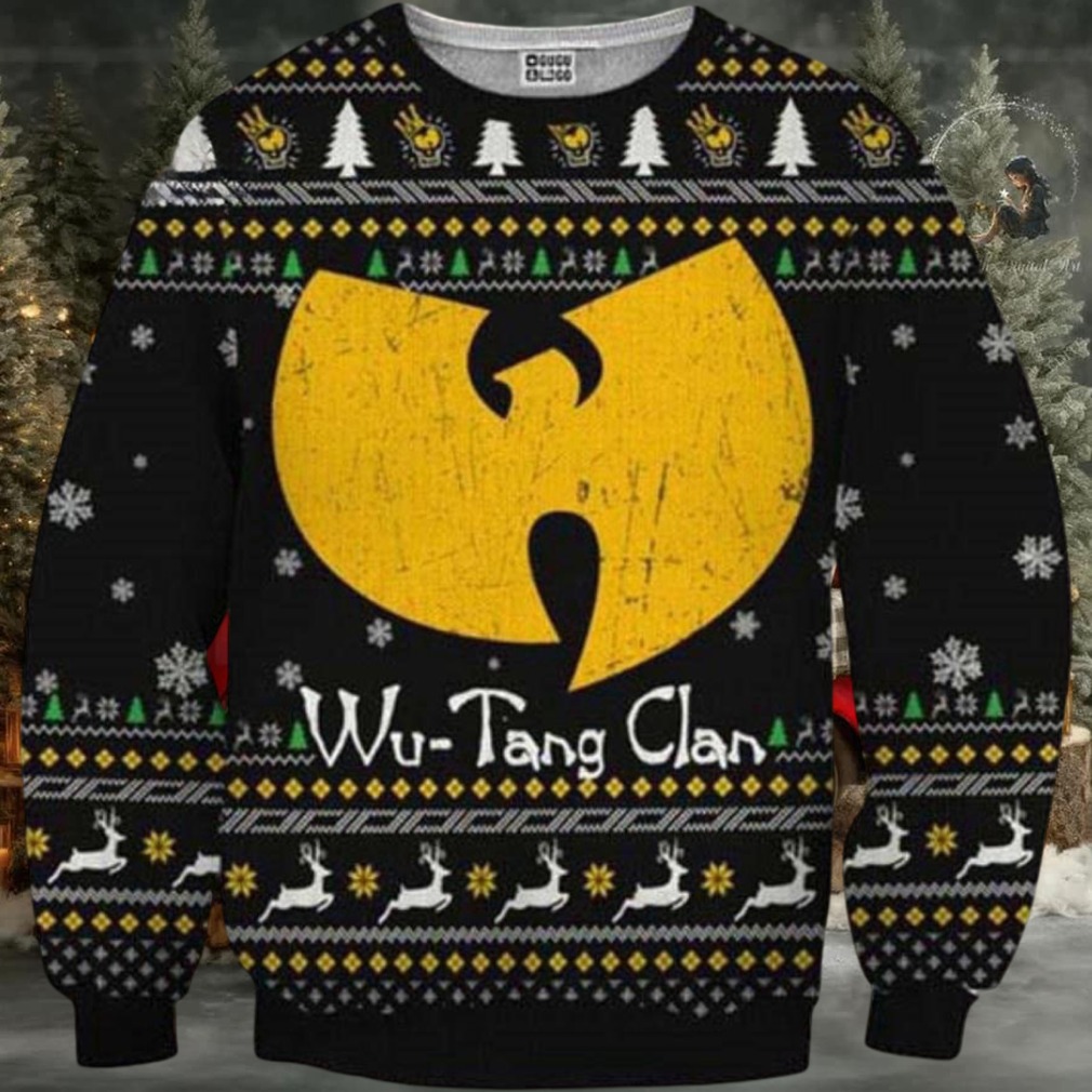 Wu Tang Clan Logo Signature Christmas Tree 2025 Ugly Christmas Sweater Wu Tang Clan Logo Signature Christmas Tree 2025 Ugly Christmas Sweater