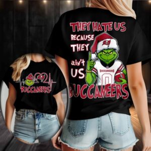 Tampa Bay Buccaneers Grinch Santa They Hate Us Because They Ain’t Us Merry Christmas Shirt