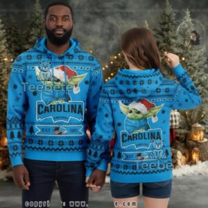 Carolina Panthers Baby Yoda 3D Ugly Hoodie Youth