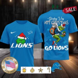 Detroit Lions NFL Grinch Dr. Seuss Stealing Wins Not Christmas Shirt