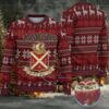 Maroon Jameson Whiskey Stag Fair Isle Christmas Ugly Sweater