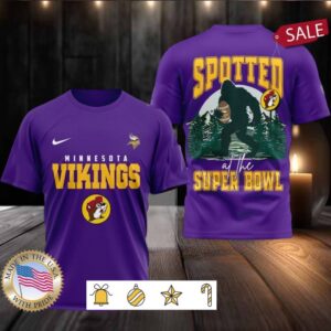 Minnesota Vikings NFL Buc ee’s & Bigfoot Spotted at the Super Bowl Shirt