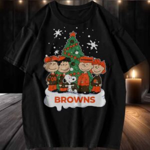 Snoopy And Friends Cleveland Browns Christmas Shirt