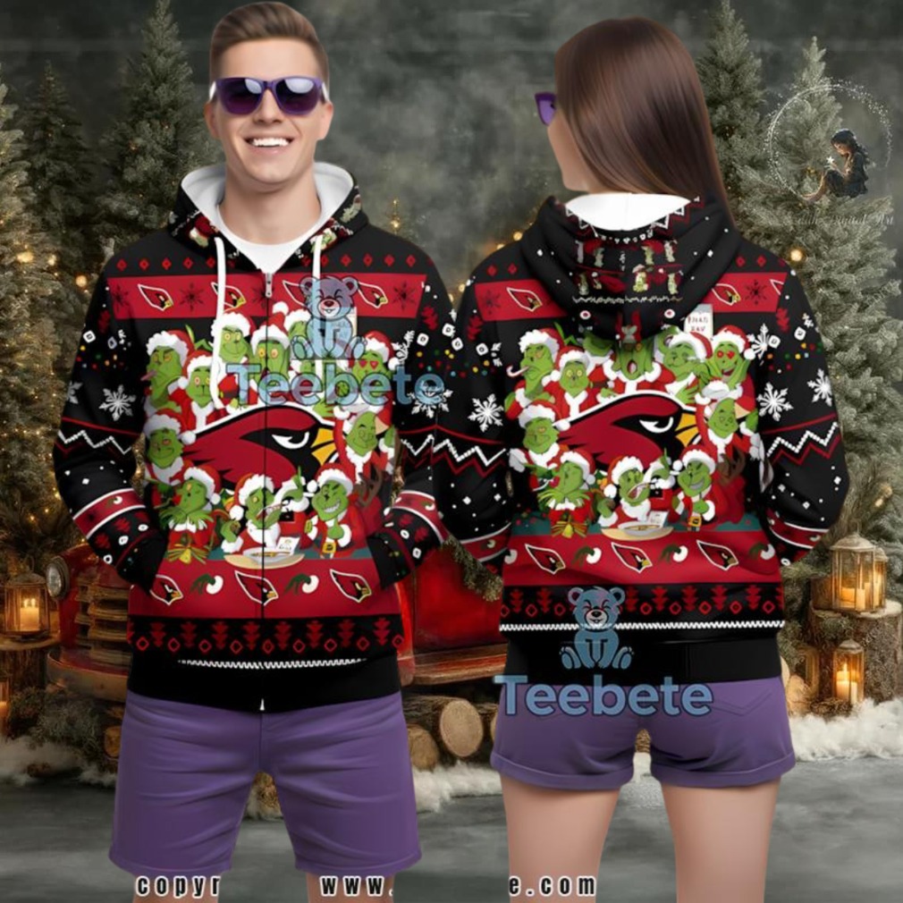 Arizona Cardinals Grinch Gang Ugly 3D Hoodie Youth Arizona Cardinals Grinch Gang Ugly 3D Hoodie Youth