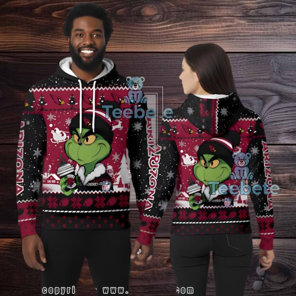 Arizona Cardinals Grinch Coffee Ugly 3D Zip Up Hoodie Arizona Cardinals Grinch Coffee Ugly 3D Zip Up Hoodie