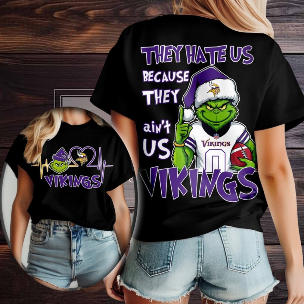 Minnesota Vikings Grinch Santa They Hate Us Because They Ain’t Us Merry Christmas Shirt Minnesota Vikings Grinch Santa They Hate Us Because They Ain’t Us Merry Christmas Shirt