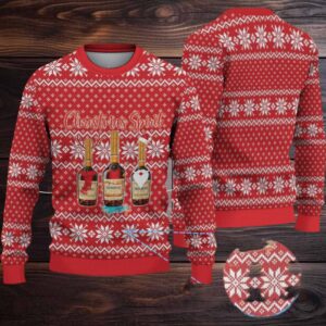 Red Fair Isle Snowflake Hennessy “Christmas Spirit” Ugly Christmas Sweater