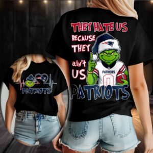 New England Patriots Grinch Santa They Hate Us Because They Ain’t Us Merry Christmas Shirt