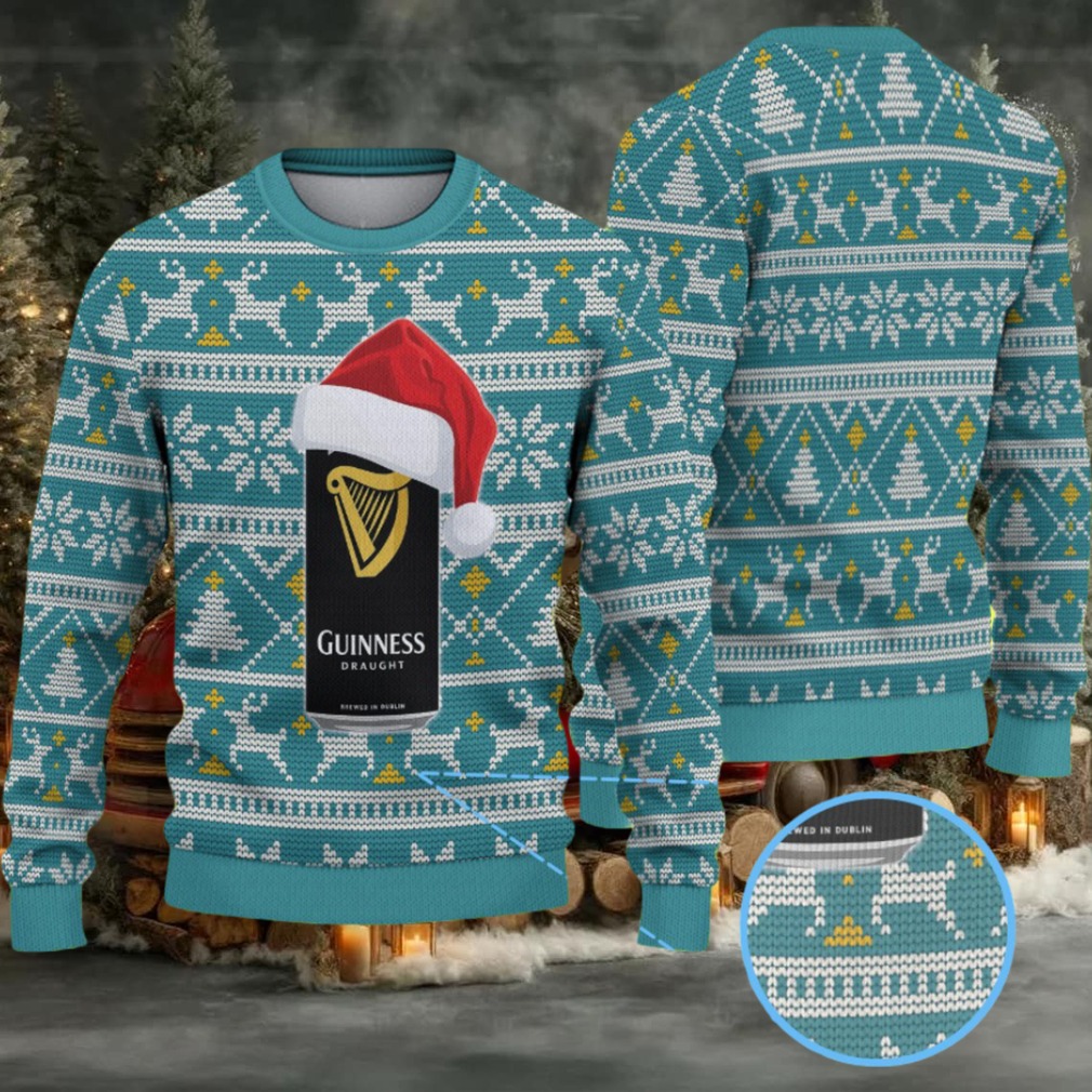 Teal Fair Isle Reindeer & Christmas Tree Guinness Draught Ugly Christmas Sweater Teal Fair Isle Reindeer & Christmas Tree Guinness Draught Ugly Christmas Sweater