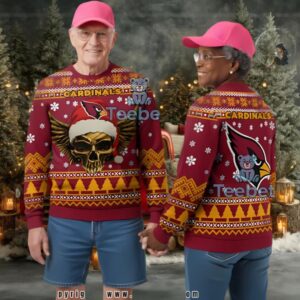 Arizona Cardinals Skull Ugly Christmas 3D Printed Hoodie