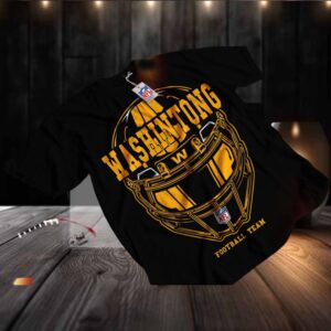 Washington Commanders Men's Black & Gold Football Helmet T Shirt