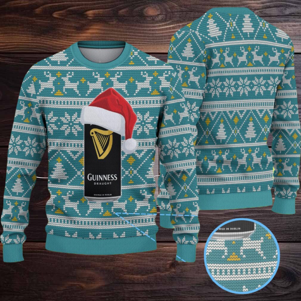 Teal Fair Isle Reindeer & Christmas Tree Guinness Draught Ugly Christmas Sweater Teal Fair Isle Reindeer & Christmas Tree Guinness Draught Ugly Christmas Sweater