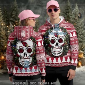 Arizona Cardinals Skull Floral Ugly 3D Hoodie Men