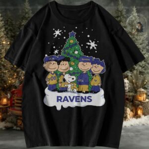 Baltimore Ravens Snoopy Peanuts Christmas T shirt