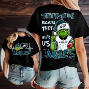 Philadelphia Eagles Grinch Santa They Hate Us Because They Ain’t Us Merry Christmas Shirt