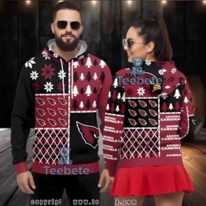 Arizona Cardinals Pattern Block Ugly 3D Print Hoodie