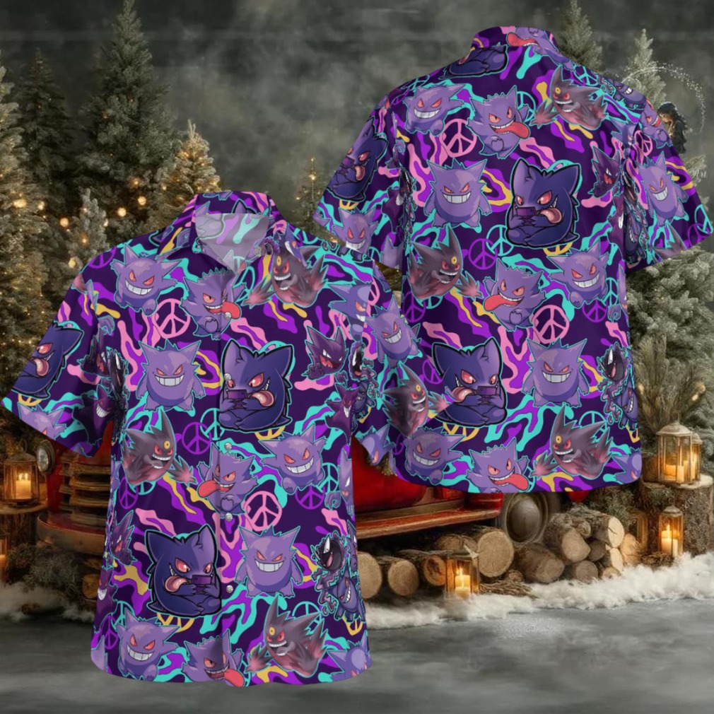 Peace Gengar Hawaiian Shirt Peace Gengar Hawaiian Shirt