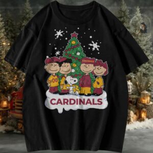 Peanuts Gang Cardinals Christmas Tree T Shirt