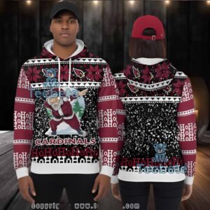 Arizona Cardinals Santa Claus Winter Ugly 3D Pullover Hoodie