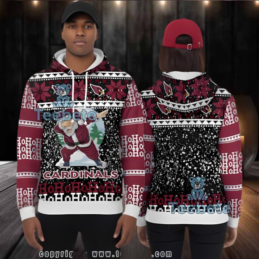 Arizona Cardinals Santa Claus Winter Ugly 3D Pullover Hoodie Arizona Cardinals Santa Claus Winter Ugly 3D Pullover Hoodie
