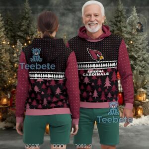 Arizona Cardinals Christmas Tree Pattern Ugly 3D Print Hoodie