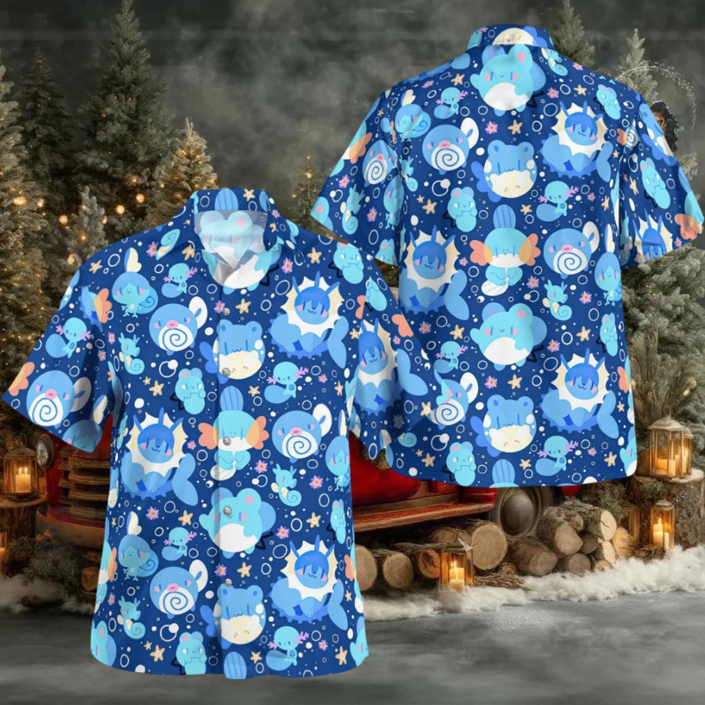 Blue Water Pokemon Hawaiian Shirt Blue Water Pokemon Hawaiian Shirt