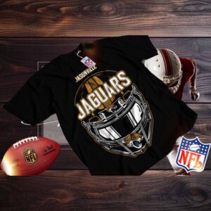 Jacksonville Jaguars NFL Black Team Helmet T Shirt