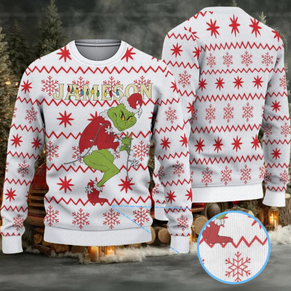 White Jameson Grinch Stealing Christmas Christmas Ugly Sweater White Jameson Grinch Stealing Christmas Christmas Ugly Sweater