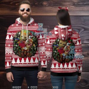 Arizona Cardinals Baby Groot Ugly 3D Pullover Hoodie