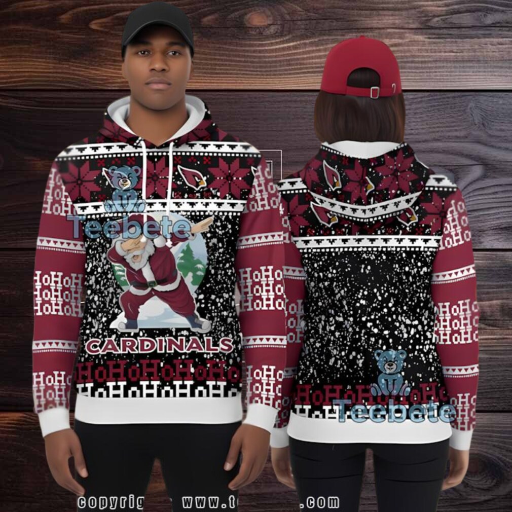Arizona Cardinals Santa Claus Winter Ugly 3D Pullover Hoodie Arizona Cardinals Santa Claus Winter Ugly 3D Pullover Hoodie