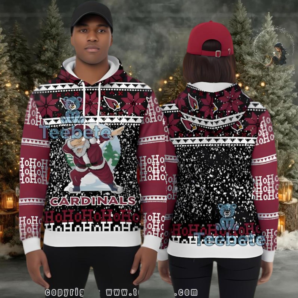 Arizona Cardinals Santa Claus Winter Ugly 3D Pullover Hoodie Arizona Cardinals Santa Claus Winter Ugly 3D Pullover Hoodie