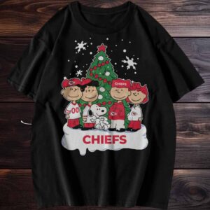 Snoopy and Friends Kansas City Chiefs Merry Christmas Tree Shirt