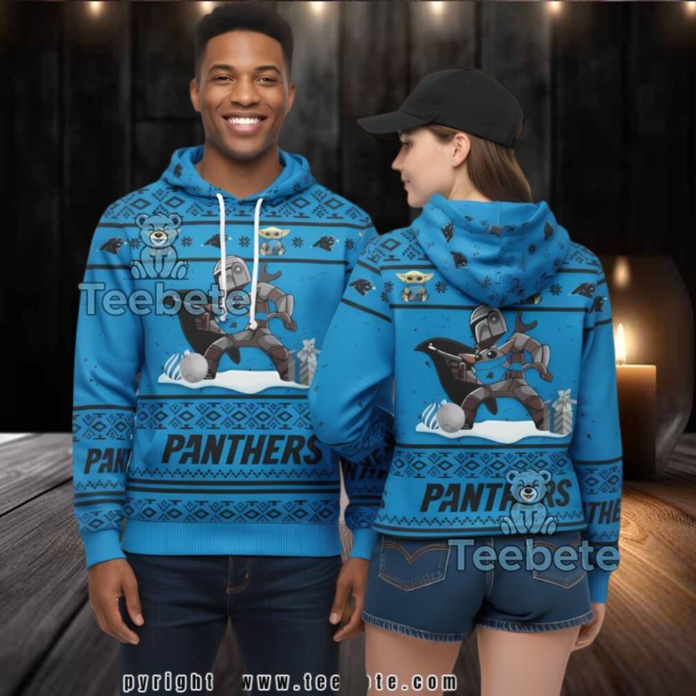 Carolina Panthers Boba Fett 3D Ugly Pullover Hoodie Carolina Panthers Boba Fett 3D Ugly Pullover Hoodie