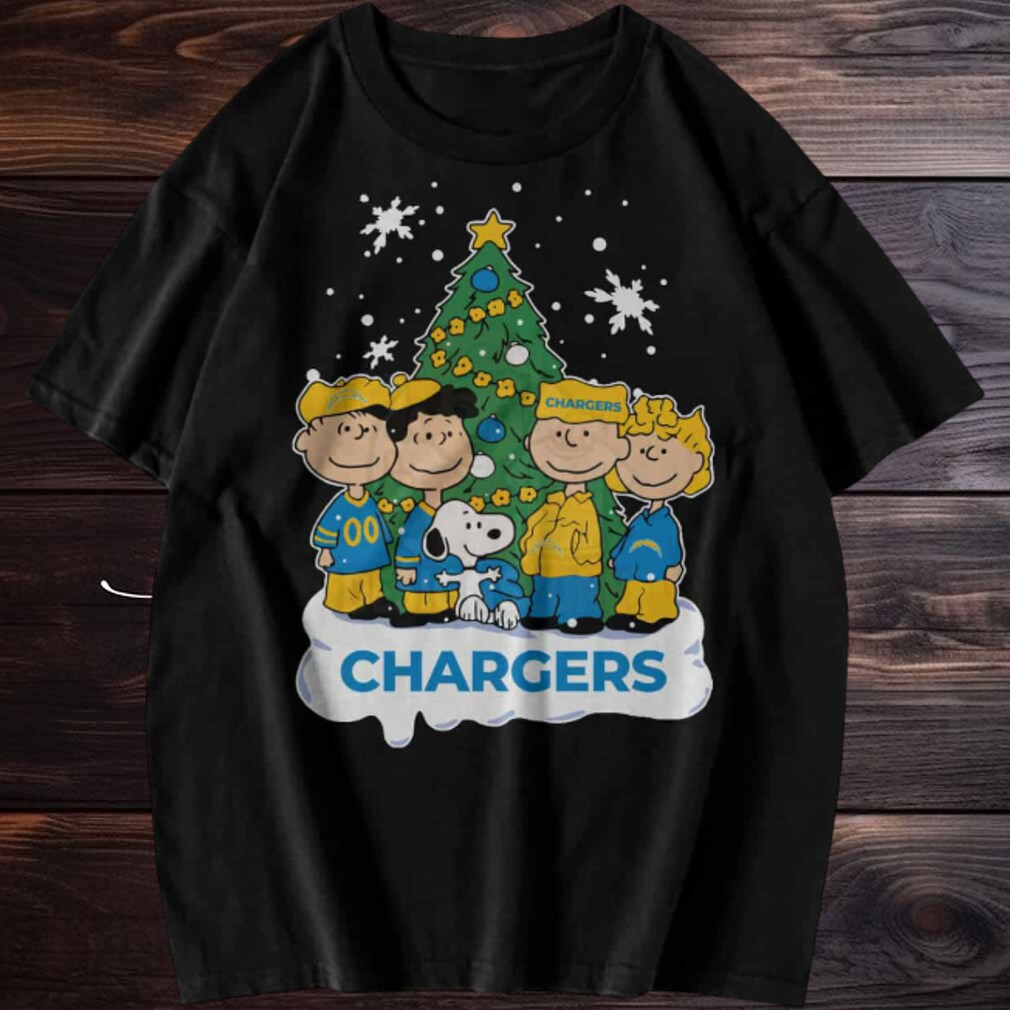 Peanuts Snoopy and Friends Los Angeles Chargers Christmas Tree T Shirt Peanuts Snoopy and Friends Los Angeles Chargers Christmas Tree T Shirt