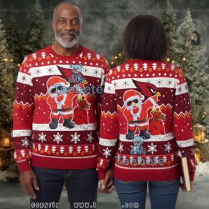 Arizona Cardinals Dabbing Santa Claus Ugly 3D Pullover Hoodie