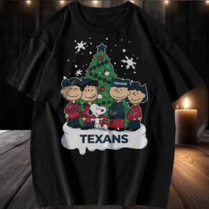Houston Texans Peanuts Snoopy and Friends Christmas T shirt