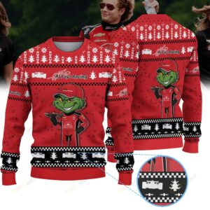 A J Foyt Enterprises Santino Ferrucci IndyCar × Grinch Ugly Christmas Sweater