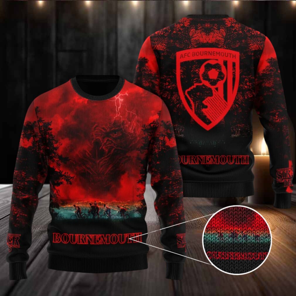 AFC Bournemouth x Stranger Things Ugly Sweater AFC Bournemouth x Stranger Things Ugly Sweater