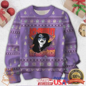 Ace Frehley Space Ace themed ugly Christmas sweater