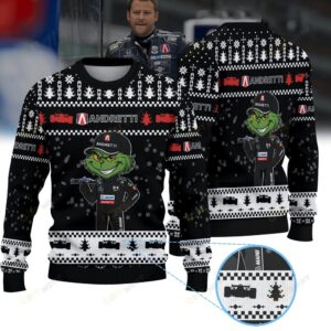 Andretti Global Marco Andretti IndyCar × Grinch Ugly Christmas Sweater Andretti Global Marco Andretti IndyCar × Grinch Ugly Christmas Sweater
