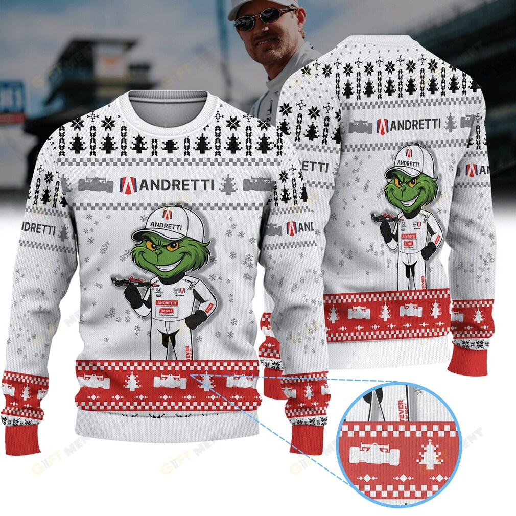 Andretti Global Marcus Ericsson IndyCar × Grinch Ugly Christmas Sweater Andretti Global Marcus Ericsson IndyCar × Grinch Ugly Christmas Sweater