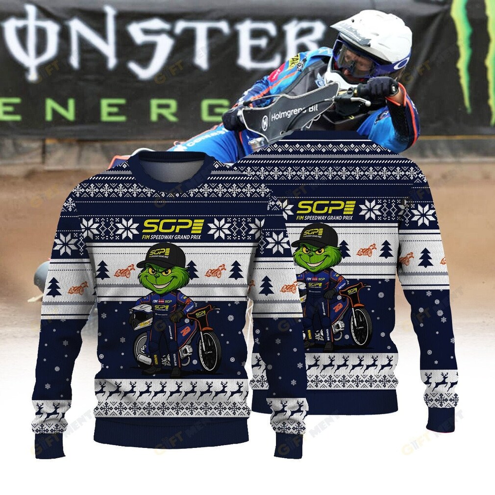 Andzejs Lebedevs × Grinch FIM Speedway SGP Christmas Ugly Sweater Andzejs Lebedevs × Grinch FIM Speedway SGP Christmas Ugly Sweater