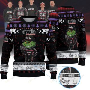 Aprilia Racing × Grinch Christmas Ugly Sweater
