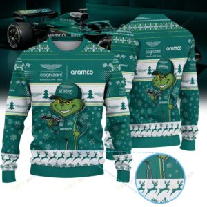 Aston Martin Aramco Formula One Team × Grinch Ugly Christmas Sweater II