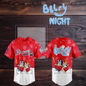 Atlanta Braves 2025 Bluey MLB Game Night Christmas Baseball Jersey