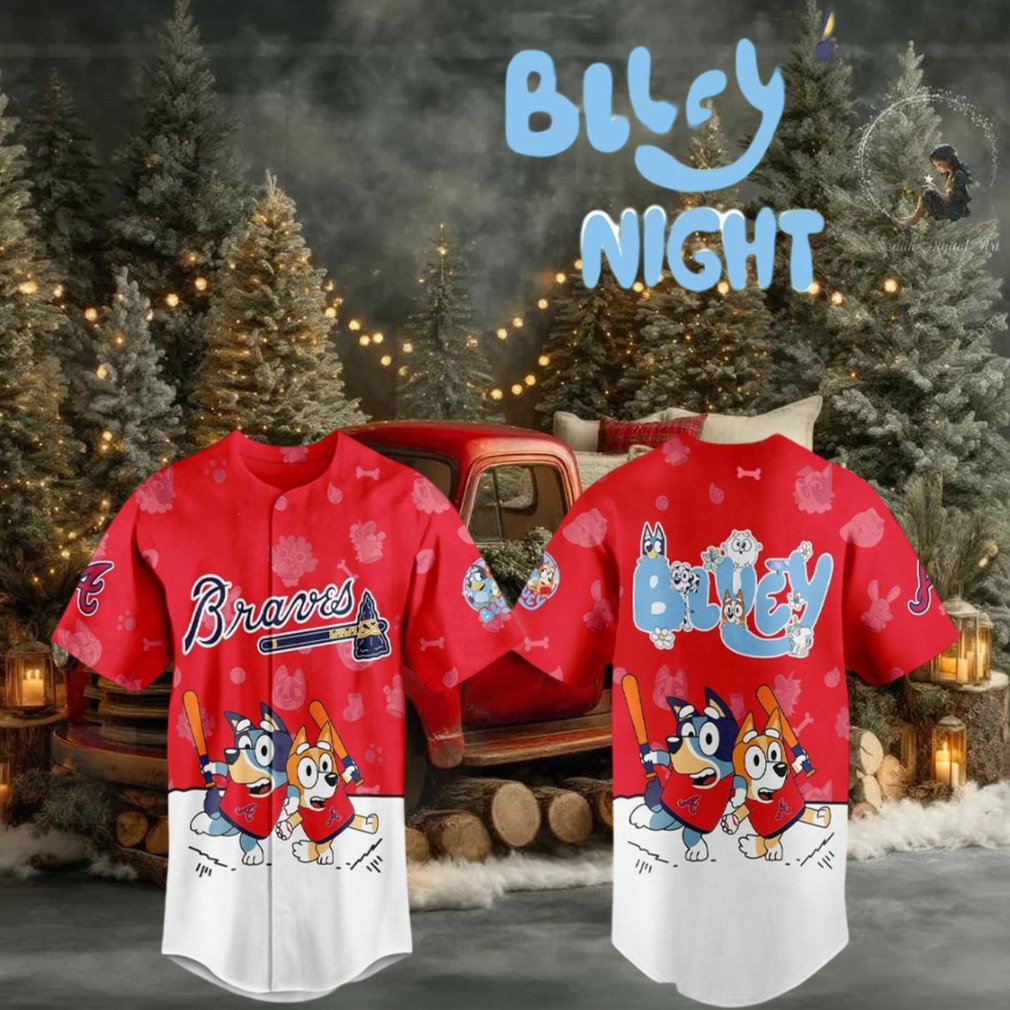 Atlanta Braves 2025 Bluey MLB Game Night Christmas Baseball Jersey Atlanta Braves 2025 Bluey MLB Game Night Christmas Baseball Jersey