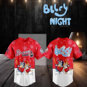 Atlanta Braves 2025 Bluey MLB Game Night Christmas Baseball Jersey